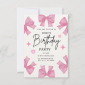 Birthday invitation for girls RSVP karte (Vorderseite)