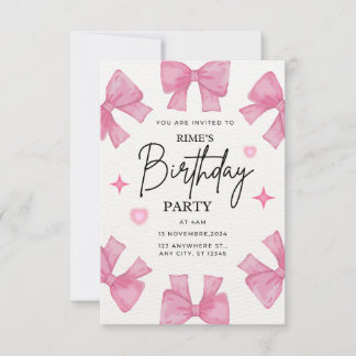 Birthday invitation for girls RSVP karte