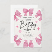 Birthday invitation for girls RSVP karte (Vorne/Hinten)