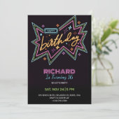 Birthday invitation in retro theme  einladung (Stehend Vorderseite)