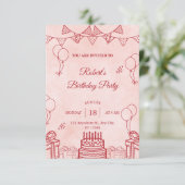 Birthday invitation RSVP karte (Stehend Vorderseite)