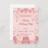 Birthday invitation RSVP karte (Vorne/Hinten)