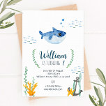 Birthday invitation with Baby Shark Einladung<br><div class="desc">Birthday party invitation with an under-the-sea theme for a kid's birthday party. This invitation has a cute watercolor baby shark painted by hand,  and nautical elements as an anchor. Perfect for a children's birthday party.</div>