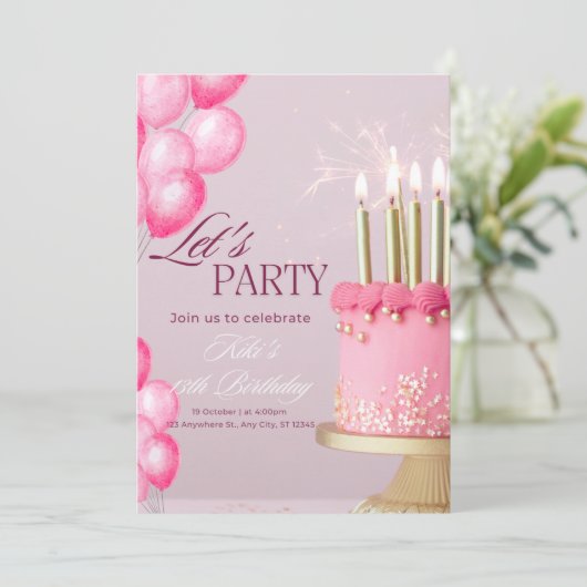 Birthday invitations  einladung (Stehend Vorderseite)