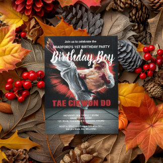 Birthday Invite Chicken Kicking Punching Bag Postkarte