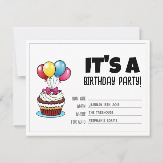 Birthday Invite | Individuell anpassbare Einladung (Vorderseite)