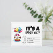 Birthday Invite | Individuell anpassbare Einladung (Stehend Vorderseite)