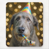 Birthday Irish Wolfhound with Party Hat Mousepad (Vorne)
