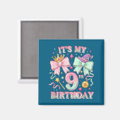 Birthday It's My 9th Birthday Cute Magical Princes Magnet (Vorderseite/Rückseite)
