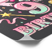 Birthday It's My 9th Birthday Cute Magical Princes Poster (Ecke)