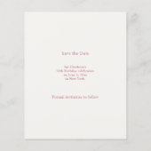 Birthday ivory rose gold photo Save the Date Flyer (Hinten)