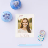 Birthday ivory rose gold photo Save the Date Flyer (Einzeln)