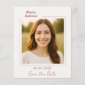 Birthday ivory rose gold photo Save the Date Flyer (Vorne)
