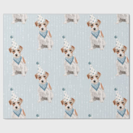 Birthday Jack Russell Dog Party Hat Geschenkpapier