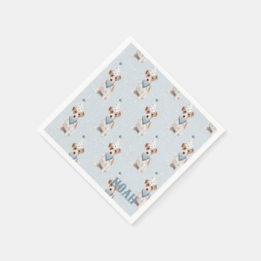 Birthday Jack Russell Dog Party Hat Personal Serviette (Ecke)