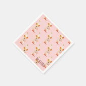 Birthday Jack Russell Dog Party Hat Pink Personal Serviette (Ecke)
