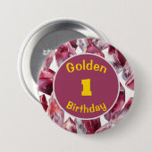 Birthday Januar Birthstone Custom Button (Vorne & Hinten)