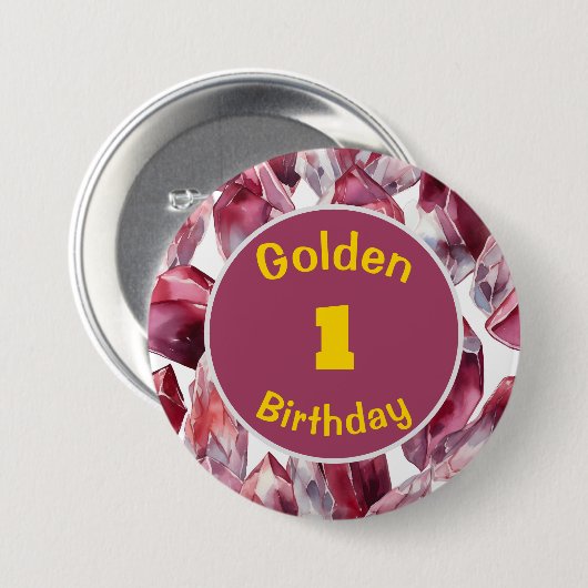 Birthday Januar Birthstone Custom Button (Vorne & Hinten)