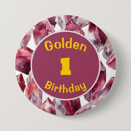 Birthday Januar Birthstone Custom Button (Vorderseite)