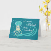 Birthday Jellyfish in Sea Karte (Gelbe Blume)