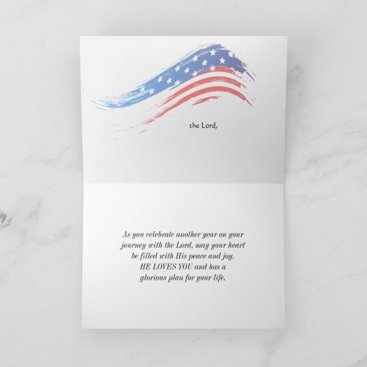 Birthday Jeremiah 29:11 Bibelamerikanische Flagge Karte (Innenseite)