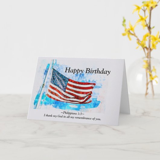 Birthday Jeremiah 29:11 Bibelamerikanische Flagge Karte (Gelbe Blume)