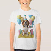 Birthday Joy with My Beagle Tri-Blend Shirt (Vorderseite)