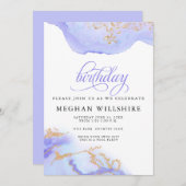 Birthday June Alexandrite Watercolor Geode Einladung (Vorne/Hinten)