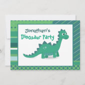 Birthday Junge Dinosaurier Blau Einladung (Rückseite)