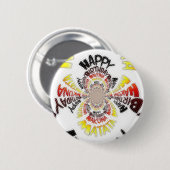 Birthday Kaleidoskop Art Print Button (Vorne & Hinten)