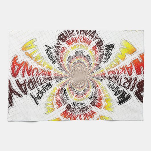 Birthday Kaleidoskop Art Print Handtuch (Horizontal)