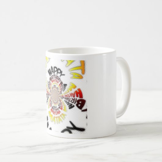 Birthday Kaleidoskop Art Print Kaffeetasse (VorderseiteRechts)