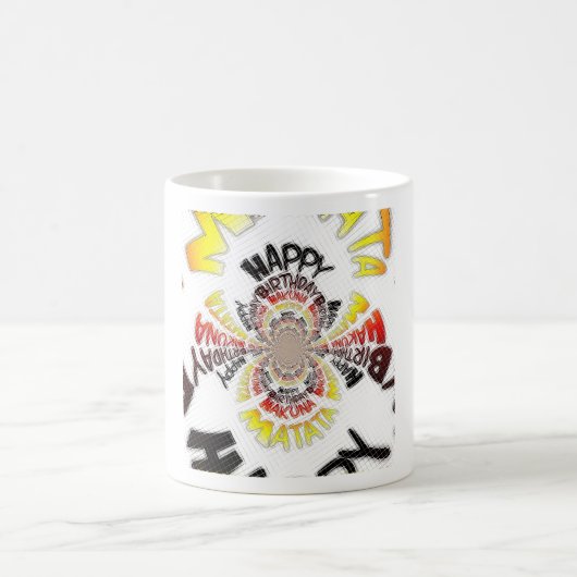 Birthday Kaleidoskop Art Print Kaffeetasse (Mittel)