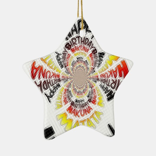 Birthday Kaleidoskop Art Print Keramik Ornament (Rechts)