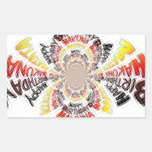 Birthday Kaleidoskop Art Print Rechteckiger Aufkleber