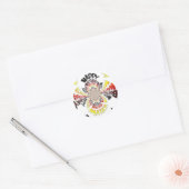 Birthday Kaleidoskop Art Print Runder Aufkleber (Umschlag)