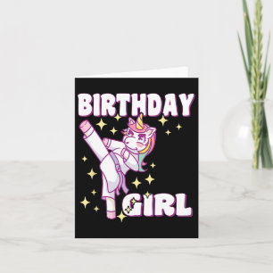 Birthday Karate Unicorn Girl Karte