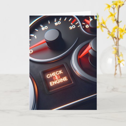 Birthday Karo Motor Light Spaß Karte (Gelbe Blume)