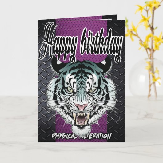 Birthday-Kartentiger Karte (Gelbe Blume)