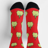 Birthday Kawaii Green Frog - Cute Party Pattern  Socken (Oben)