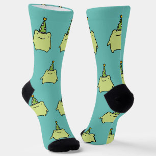 Birthday Kawaii Green Frog - Niedliches Party Must Socken