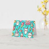 Birthday Kawaii Pattern Karte (Gelbe Blume)