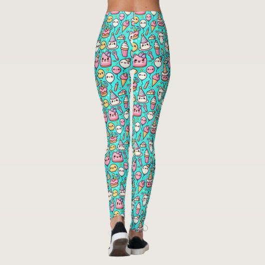 Birthday Kawaii Pattern Leggings (Rückseite)