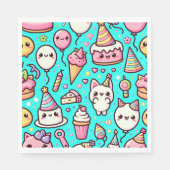 Birthday Kawaii Pattern Serviette (Vorderseite)