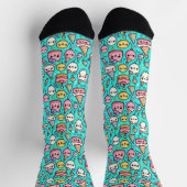 Birthday Kawaii Pattern Socken (Oben)