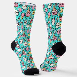 Birthday Kawaii Pattern Socken