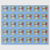 Birthday Kazoo Blue Geschenkpapier (Flach)