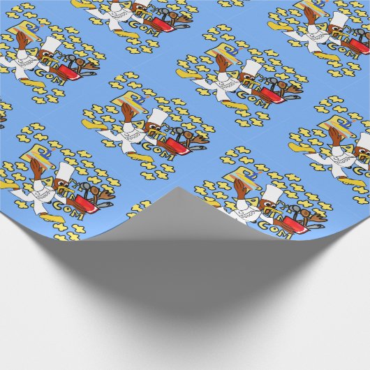 Birthday Kazoo Blue Geschenkpapier (Ecke)