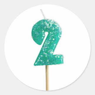 Birthday Kerze Nummer 2 Runder Aufkleber