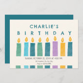 Birthday Kerzen Einladung (Vorne/Hinten)